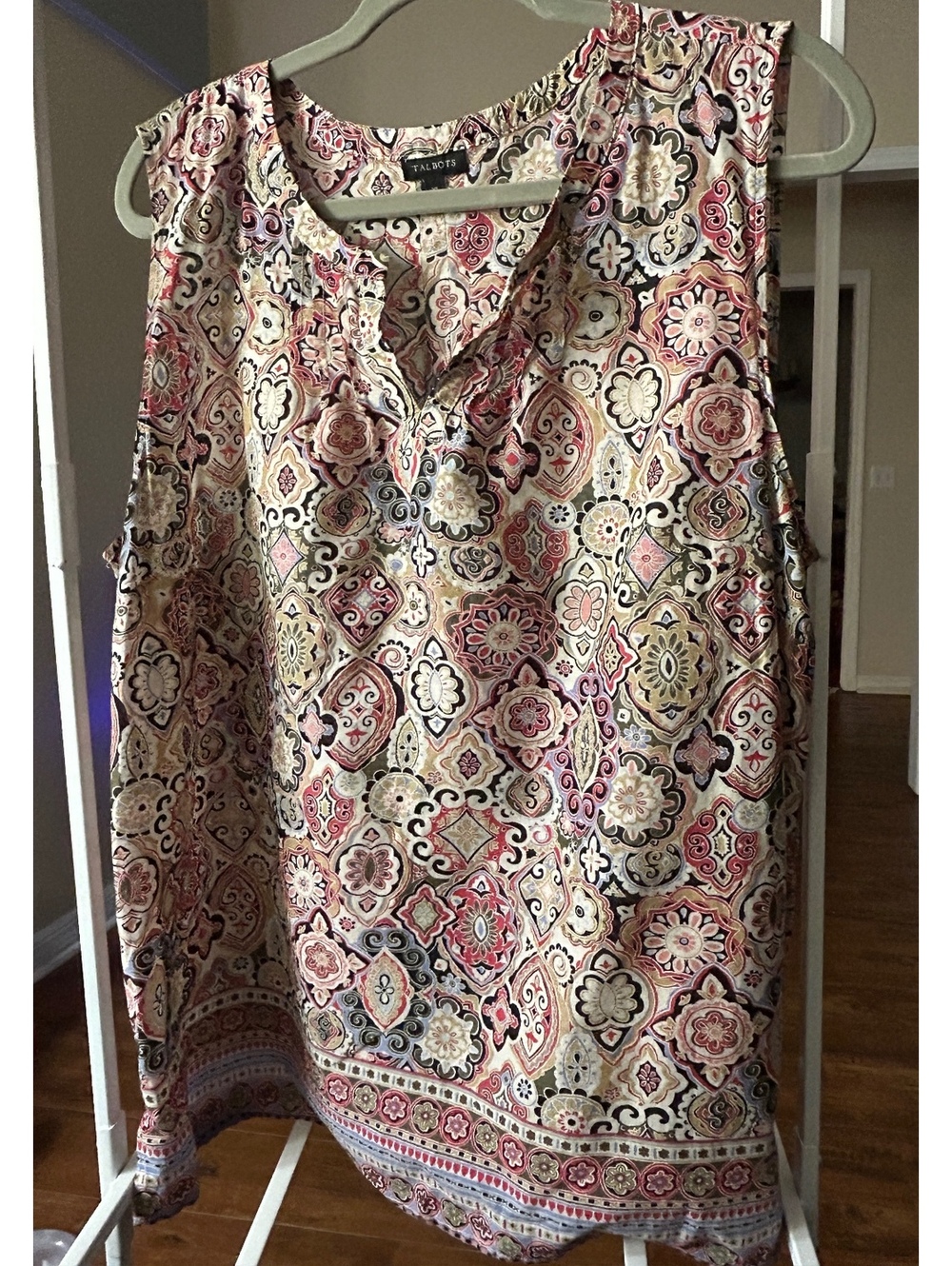 Talbots XL Sleeveless Patterned Blouse